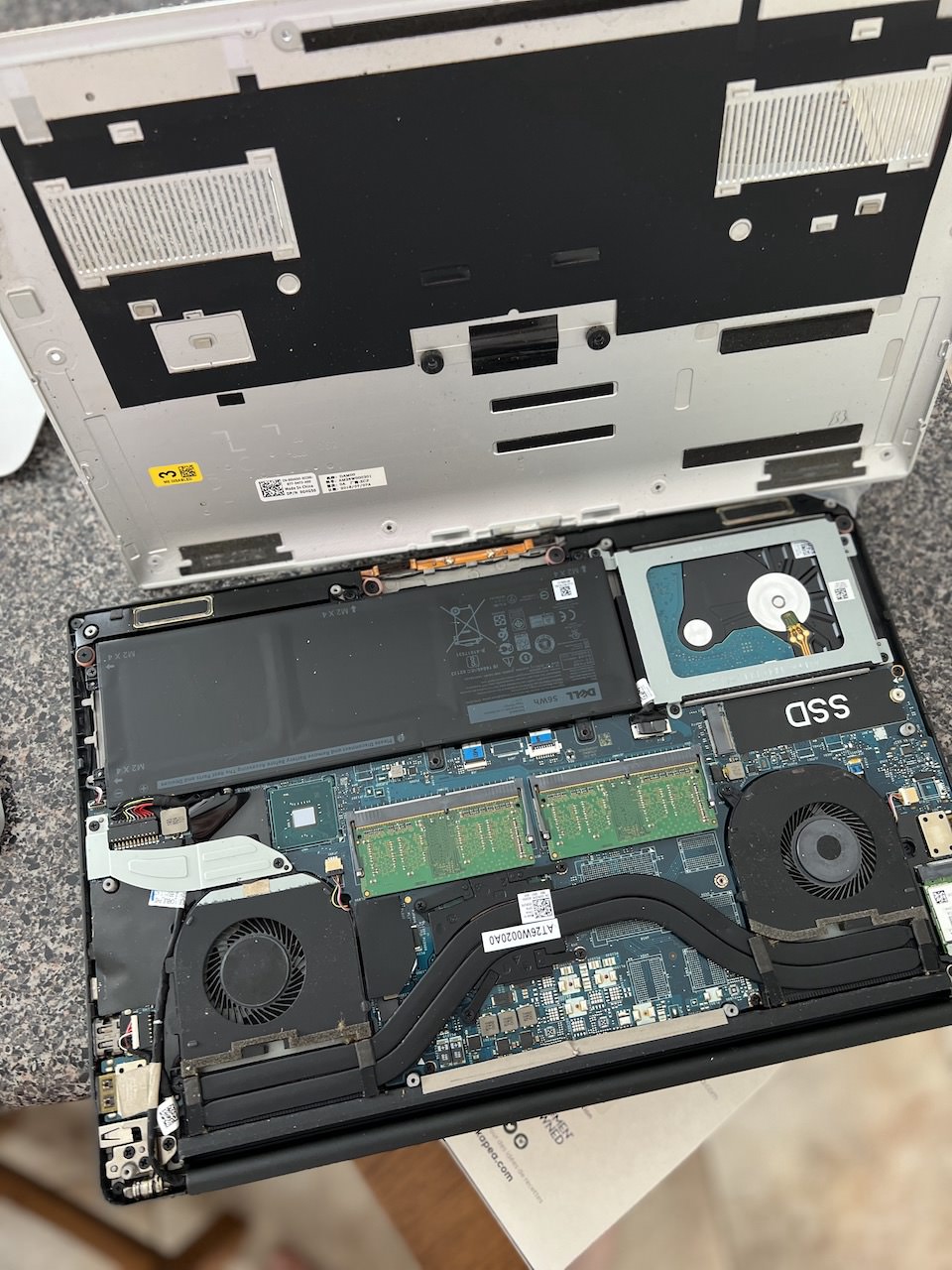 Adding RAM inside a Dell laptop
